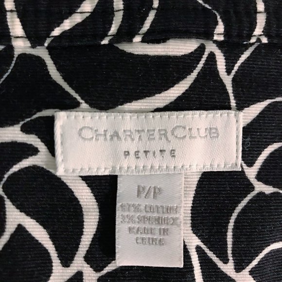Charter Club Jacket Black White Graphic Size 4P - Picture 7 of 7